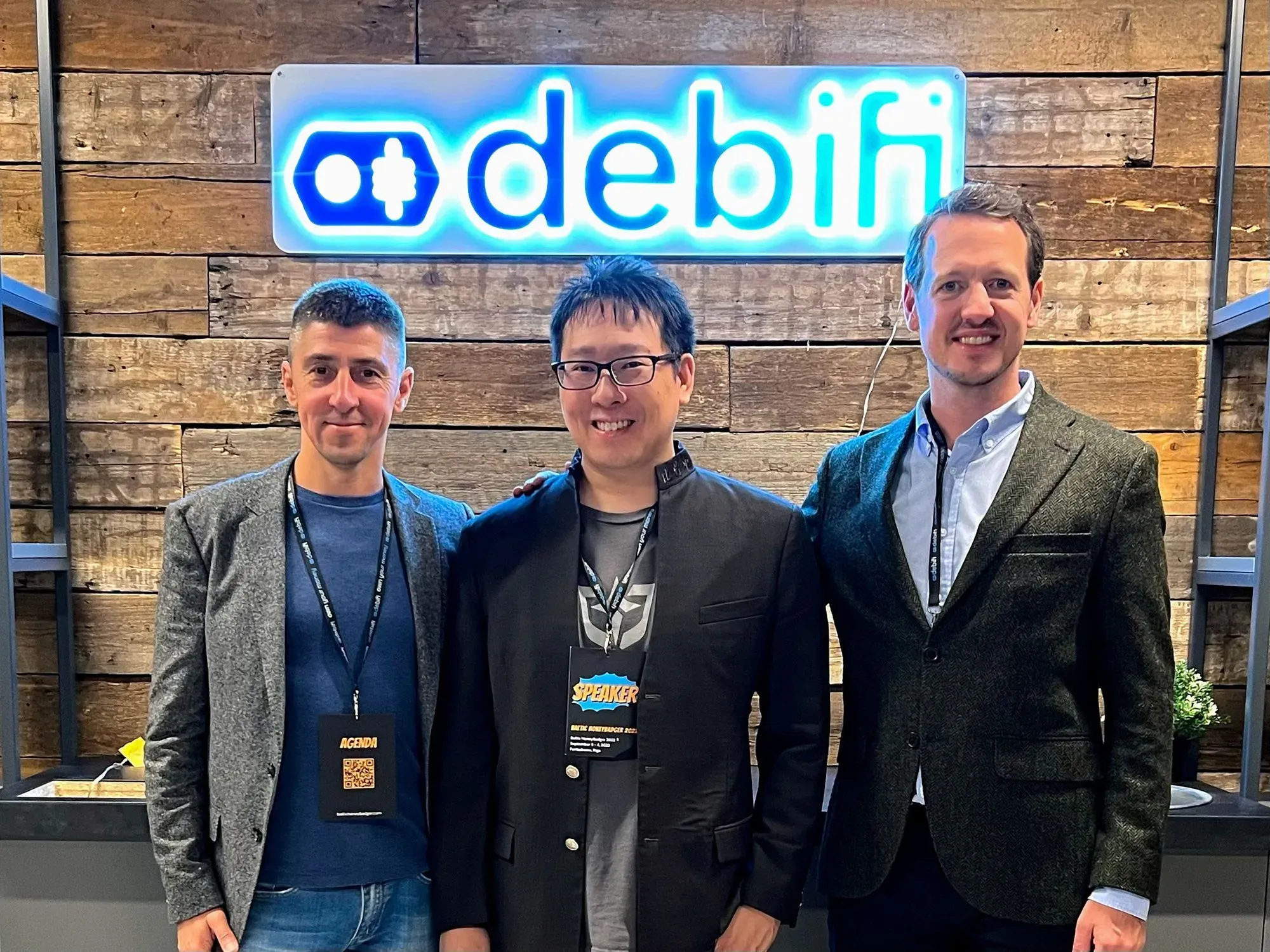 Alex Petrov, Samson Mow and Prince Filip in Riga for the Baltic Honeybadger Conference