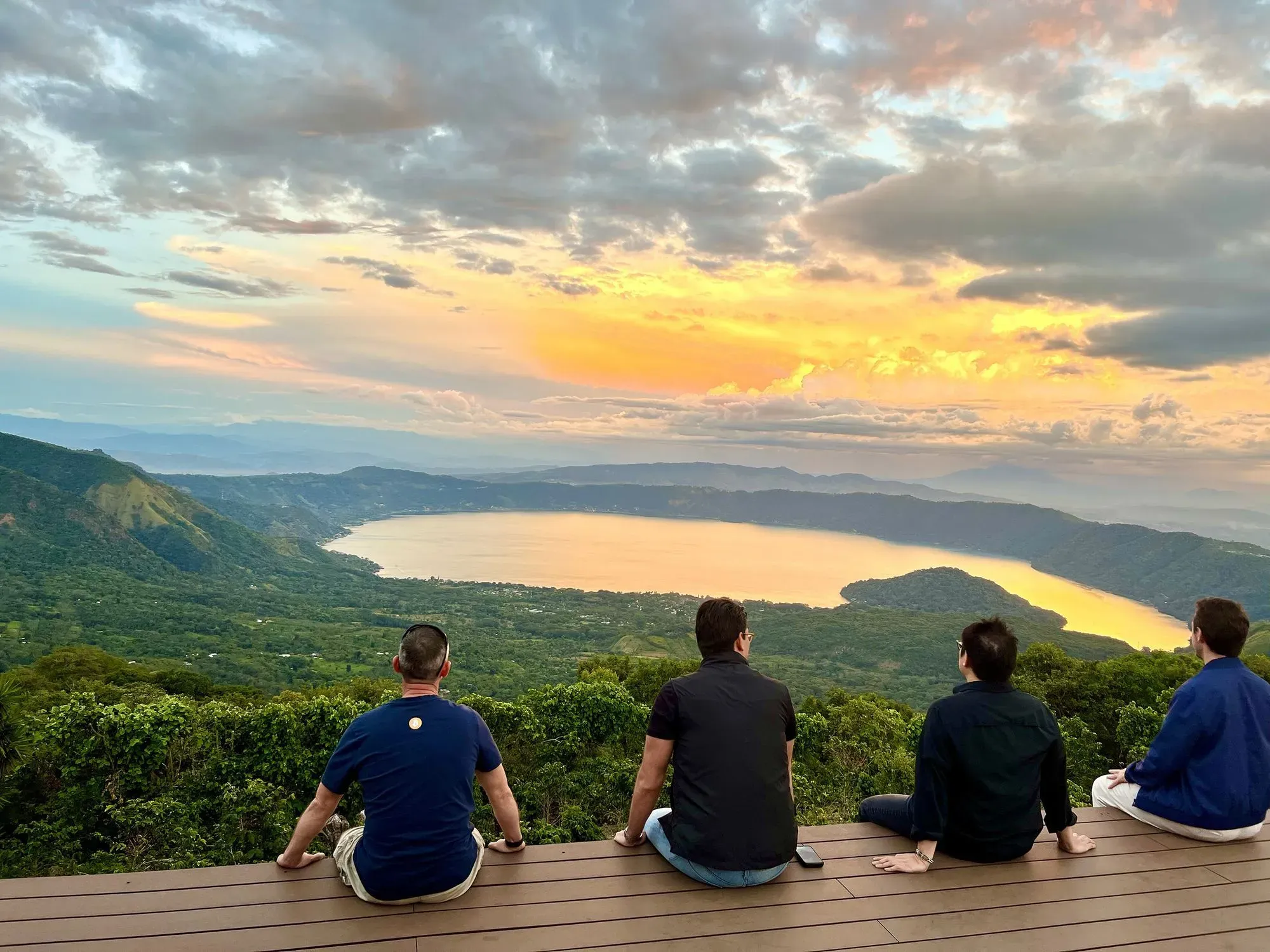The JAN3 Team Perched Above Lake Coatepeque in El Salvador